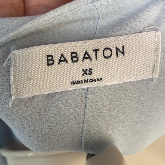 Babaton Aritzia Pastel Blue Wallace Mini Wrap Dress Size XS - Picture 6 of 7